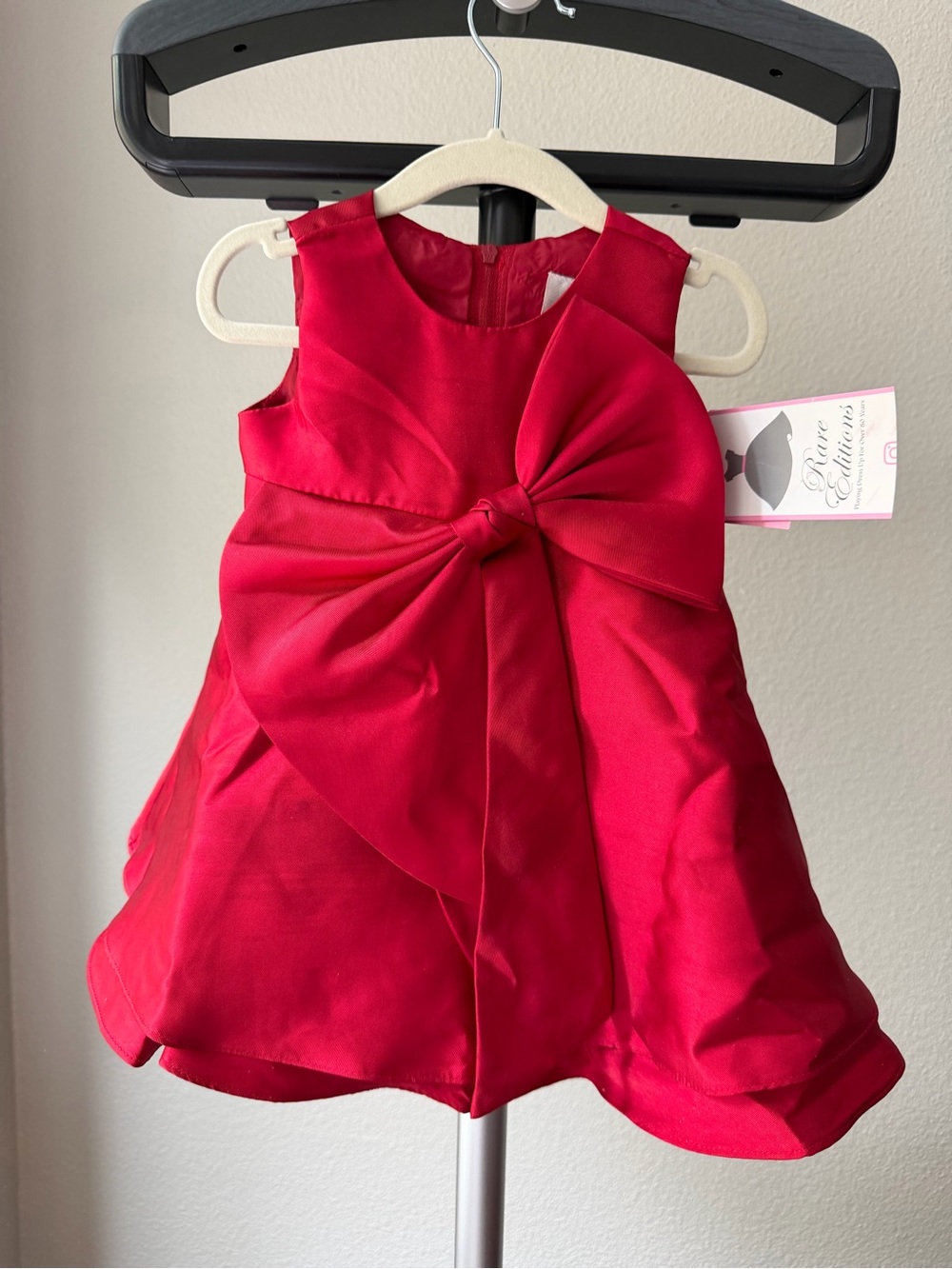 Rare Editions Red Bow-Front Formal Girls' Dress - Picture 2 of 6